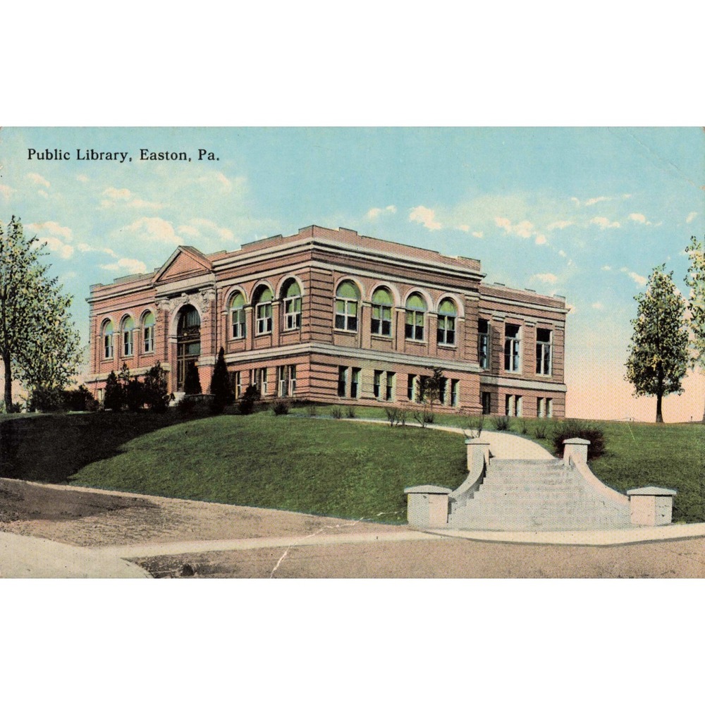 Easton Pennsylvania PA Public Library Vintage Divided Back Postcard c1910